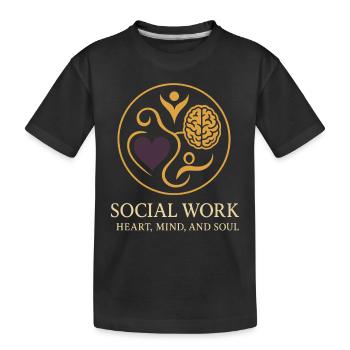 The social worker supports the psychological - Kids' Premium Organic T-Shirt - black - Front