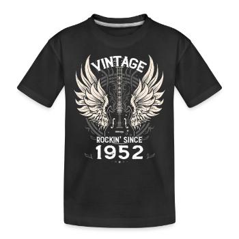 Vintage Rockin' seit 1952, 73 Jahre echte Coolness - Kinder Premium Bio T-Shirt - Schwarz - Vorne