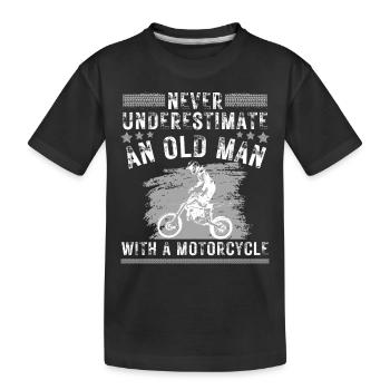 Alter Biker Opa Motorradfahrer - Kinder Premium Bio T-Shirt - Schwarz - Vorne