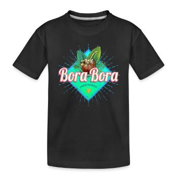 Bora Bora Französisch-Polynesien Insel Souvenir - Kinder Premium Bio T-Shirt - Schwarz - Vorne