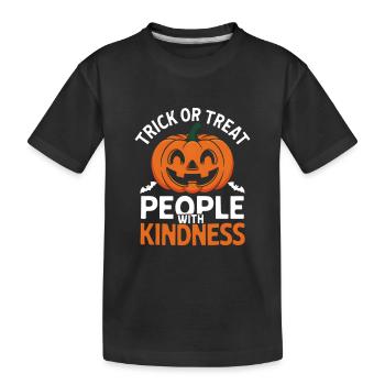 Treat People with Kindness! Pumpkin Halloween - Kids' Premium Organic T-Shirt - black - Front