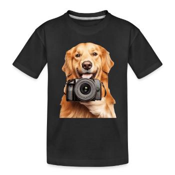 Golden Retriever - Kinder Premium Bio T-Shirt - Schwarz - Vorne
