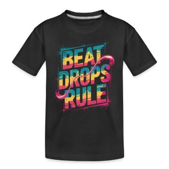 Règle des Beat Drops - La musique règne sur le moment - T-shirt bio Premium Enfant - noir - Devant