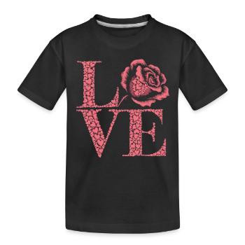 Rose of Love - Heartfelt LOVE Shirt - Kids' Premium Organic T-Shirt - black - Front