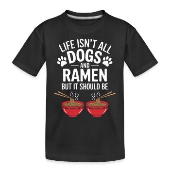 Ramen Hunde Anime Lustiges Kawaii Ramen Geschenk - Kinder Premium Bio T-Shirt - Schwarz - Vorne