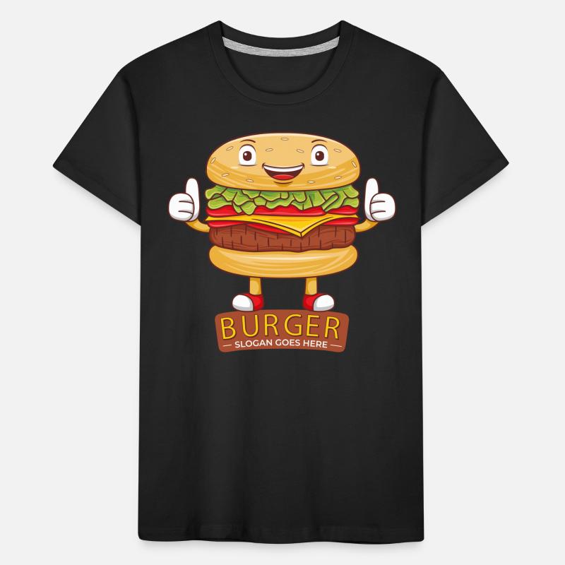 Mignon burger dessin animé art T-shirt bio Premium Enfant