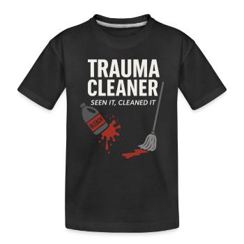 Forensic Cleaner Dark Humor Crime Scene Biohazard - Kids' Premium Organic T-Shirt - black - Front