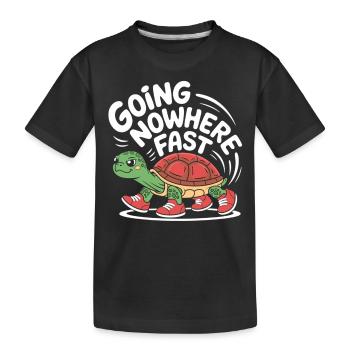 Schildkröten-Tempo mit Stil - Kinder Premium Bio T-Shirt - Schwarz - Vorne