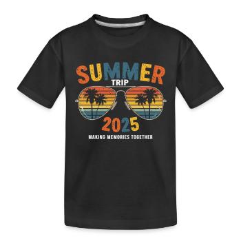 Sonnenbrille & Sonne 2025 - Kinder Premium Bio T-Shirt - Schwarz - Vorne