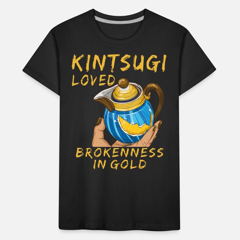 KINTSUGI LOVED BROKENNESS IN GOLD Kids' Premium Organic T-Shirt