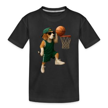 Beagle - Kinder Premium Bio T-Shirt - Schwarz - Vorne