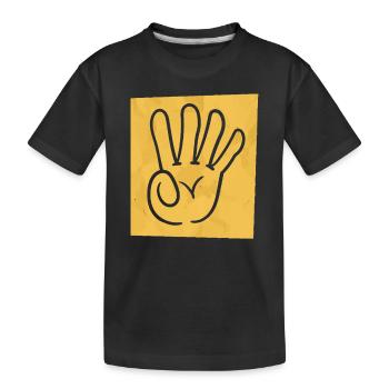 4ème anniversaire, 4 ans garçon fille, 4 doigts - T-shirt bio Premium Enfant - noir - Devant