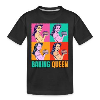 Baking Cake Baking Queen Baking Fairy Baker Pop Art - Kids' Premium Organic T-Shirt - black - Front
