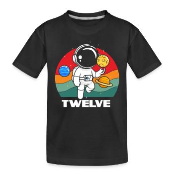 Astronaut Twelve Birthday Adventure - Kids' Premium Organic T-Shirt - black - Front