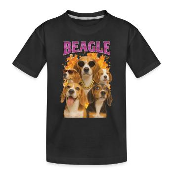 Beagle - Kinder Premium Bio T-Shirt - Schwarz - Vorne