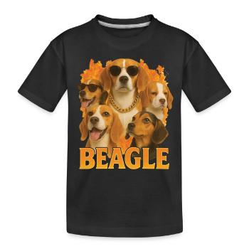 Beagle - Kinder Premium Bio T-Shirt - Schwarz - Vorne