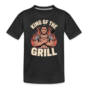Roi du gril – Le maître des braises - T-shirt bio Premium Enfant - noir - Devant