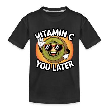 Funny Kiwi Vitamin C Fruit Kiwifruit - Kids' Premium Organic T-Shirt - black - Front