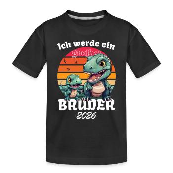 Annoncer la progéniture | Je vais être un grand frère en 2026 - T-shirt bio Premium Enfant - noir - Devant