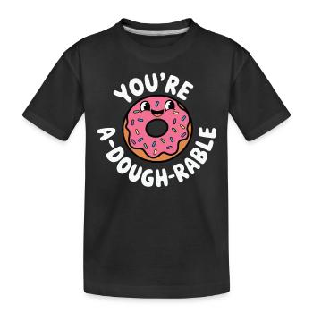 Cute Donut Pun - Kids' Premium Organic T-Shirt - black - Front