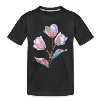 Tulpe - Kinder Premium Bio T-Shirt - Schwarz - Vorne