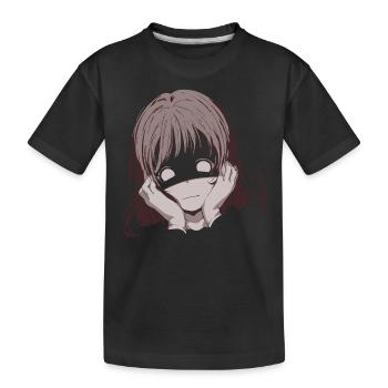 Düstere Anime Yandere – Creepy Cute Girl Design - Kinder Premium Bio T-Shirt - Schwarz - Vorne