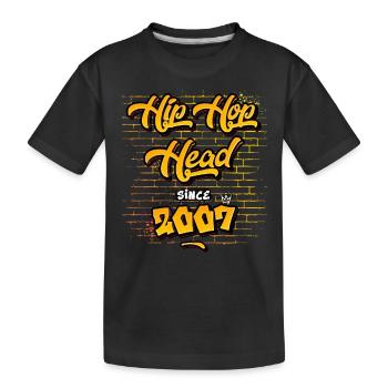 Hip-Hop Head Since 2007 - 18 Years of Rap Energy - Kids' Premium Organic T-Shirt - black - Front