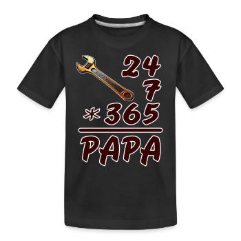 24-7-365 PAPA - Kids' Premium Organic T-Shirt - black - Front