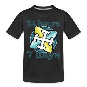 24 hours 7 days - Kids' Premium Organic T-Shirt - black - Front