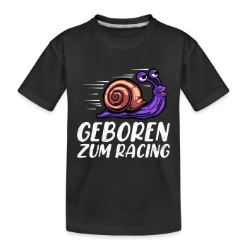 Läufer GEBOREN ZUM RACING Laufen Lustiges - Kinder Premium Bio T-Shirt - Schwarz - Vorne