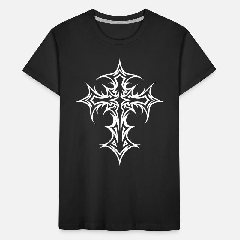 Goth Cross Y2K Emo Cross Gothic Aesthetic Kids' Premium Organic T-Shirt