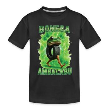 Frosch - Kinder Premium Bio T-Shirt - Schwarz - Vorne
