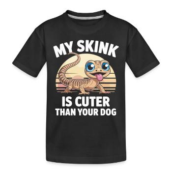 My skink is cuter - lizard with attitude - Kids' Premium Organic T-Shirt - black - Front