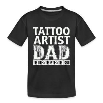 Tatoueur Papa L’Idole Le Mythe Arts du tatouage - T-shirt bio Premium Enfant - noir - Devant