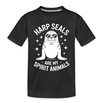 Robben Spruch Seehund Lustige Sattelrobbe Geschenk - Kinder Premium Bio T-Shirt - Schwarz - Vorne
