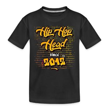 Tête de hip-hop depuis 2012 - 13 ans de Fresh Beats - T-shirt bio Premium Enfant - noir - Devant