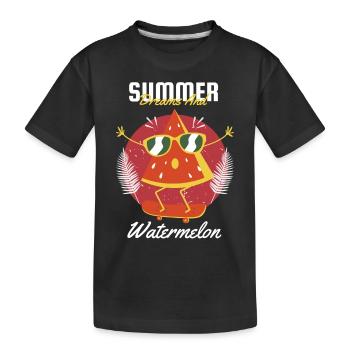 Summer Dreams And Watermelon - Kinder Premium Bio T-Shirt - Schwarz - Vorne