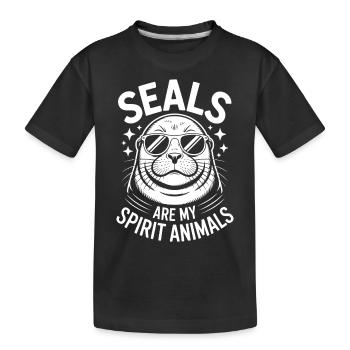 Sceau disant sceau drôle sceau cadeau - T-shirt bio Premium Enfant - noir - Devant