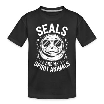 Sceau disant sceau drôle sceau cadeau - T-shirt bio Premium Enfant - noir - Devant
