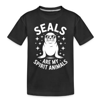 Sceau disant sceau drôle sceau cadeau - T-shirt bio Premium Enfant - noir - Devant