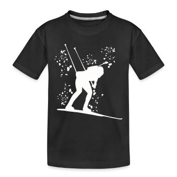 Biathlet Nordische Kombination Biathlon - Kinder Premium Bio T-Shirt - Schwarz - Vorne