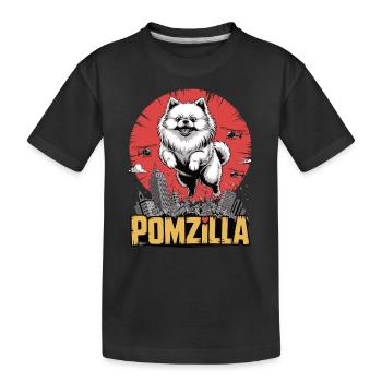 Pomzilla – Flausch, Panik, Weltuntergang - Kinder Premium Bio T-Shirt - Schwarz - Vorne