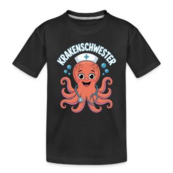 Kraken Nurse Nurse - Kids' Premium Organic T-Shirt - black - Front