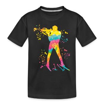 Biathlet Nordische Kombination Biathlon - Kinder Premium Bio T-Shirt - Schwarz - Vorne