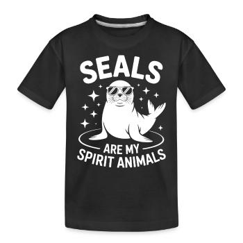 Sceau disant sceau drôle sceau cadeau - T-shirt bio Premium Enfant - noir - Devant