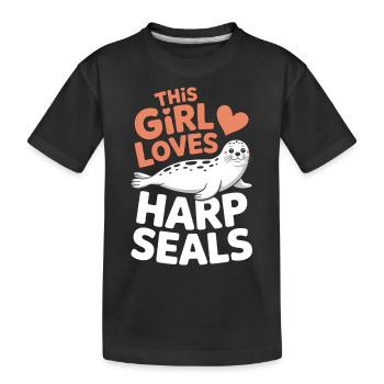 Robben Spruch Seehund Lustige Sattelrobbe Geschenk - Kinder Premium Bio T-Shirt - Schwarz - Vorne