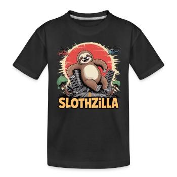 Slothzilla – Destruction au ralenti - T-shirt bio Premium Enfant - noir - Devant