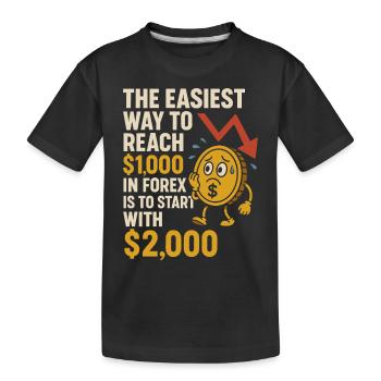 Drôle de trader en bourse jusqu’à 1000 - T-shirt bio Premium Enfant - noir - Devant