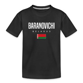 Baranovichi Belarus Weißrussland - Kinder Premium Bio T-Shirt - Schwarz - Vorne