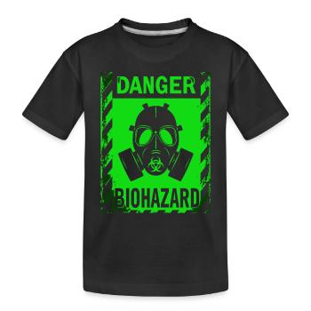 Biohazard Grunge Zombies Apocalypse Masque à gaz - T-shirt bio Premium Enfant - noir - Devant